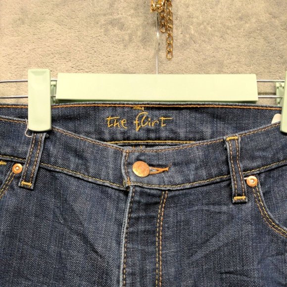 The Flirt Women Jeans Mid Rise Bootcut Leg Blue Dark Wash W:38 L:30 - Picture 4 of 16